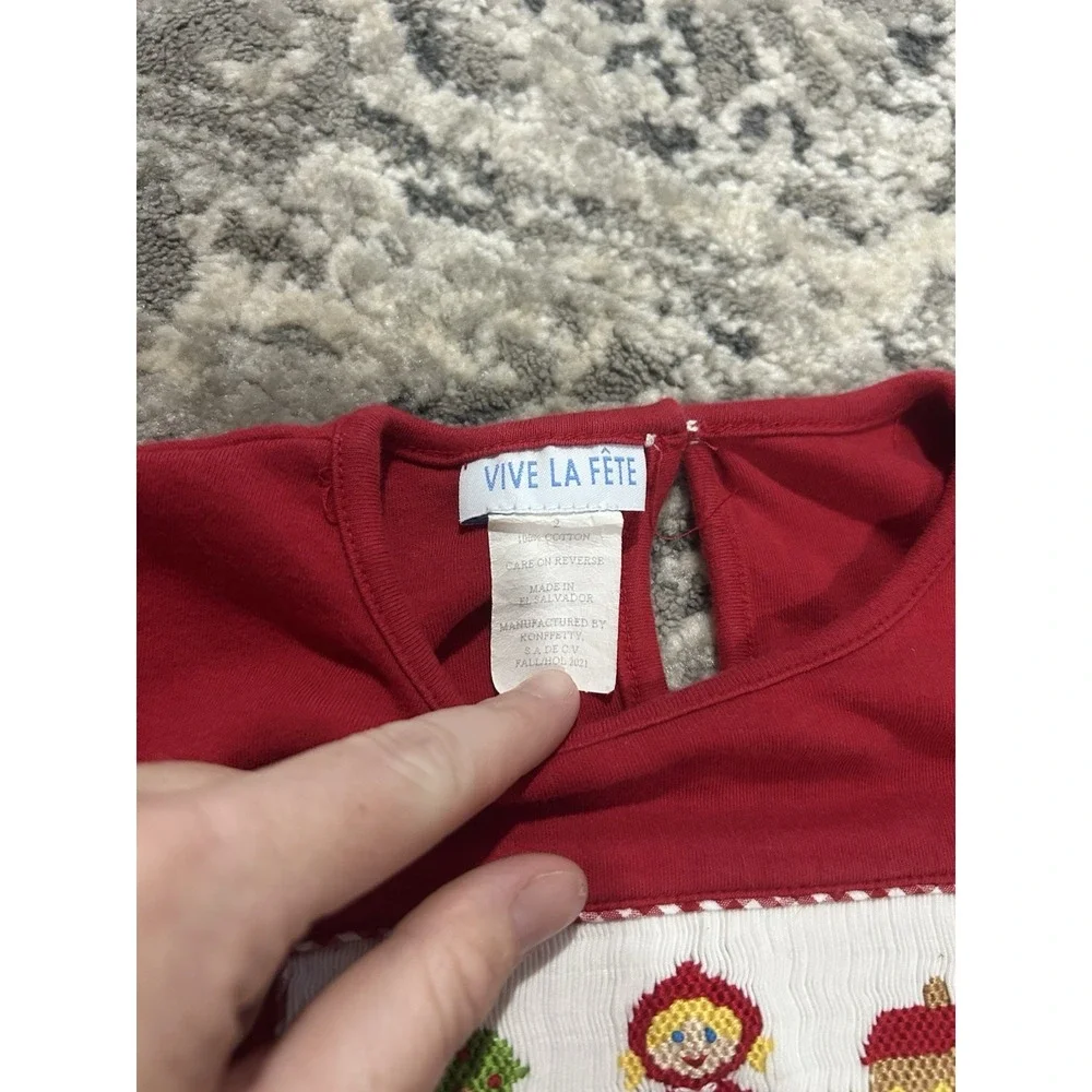 Vive La Fete‎ Lot of Two Smocked Tops Size 2t Red